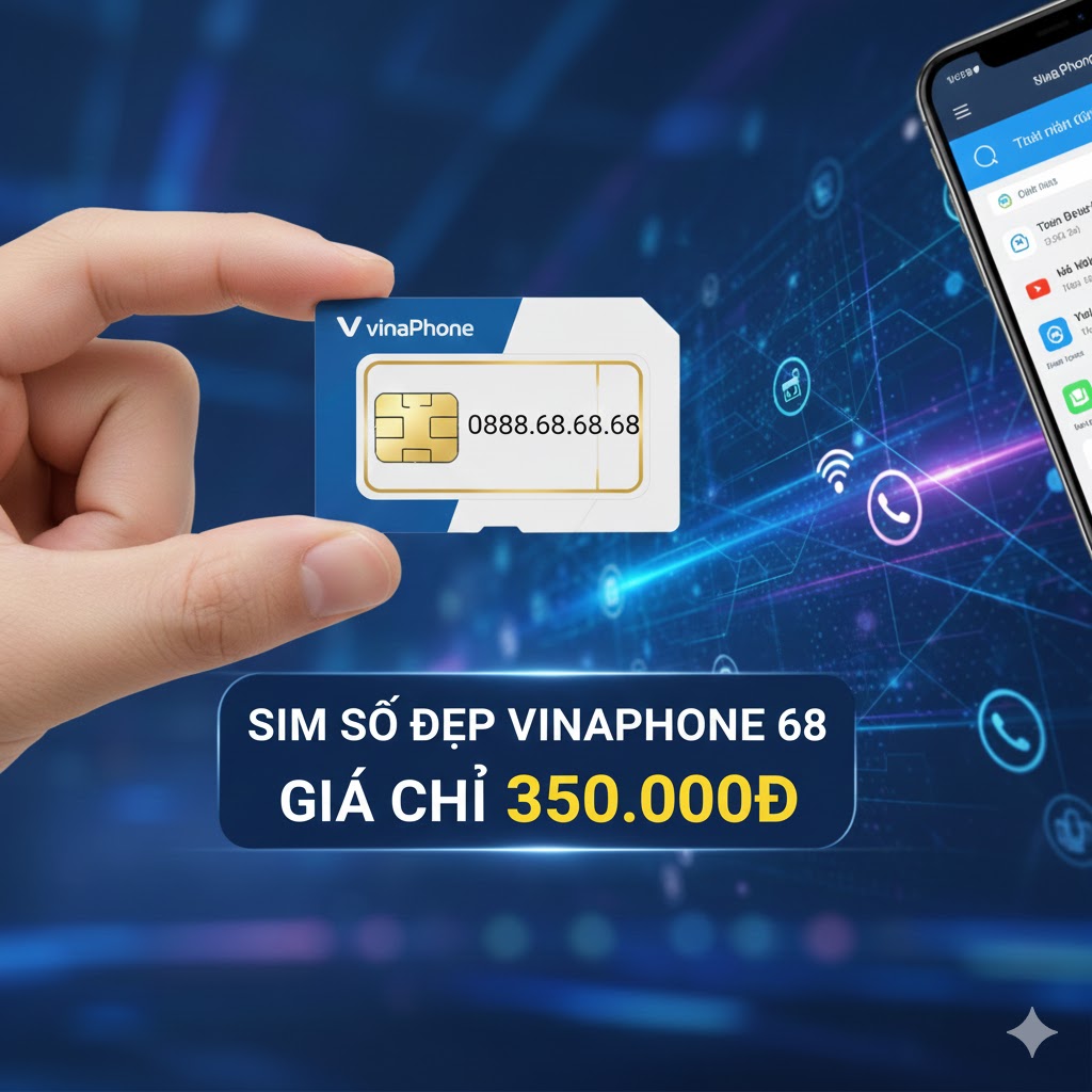Sim số đẹp Vinaphone đuôi 68 đồng giá 350k